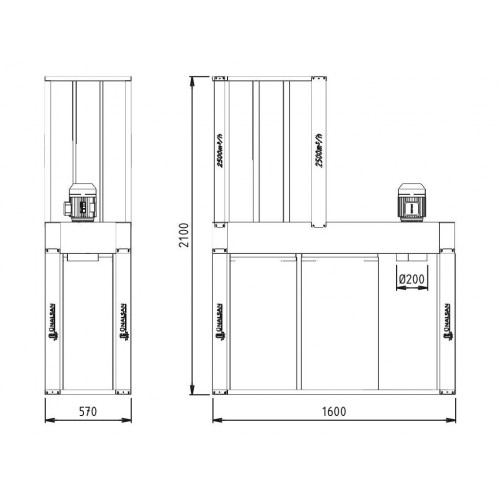 Аспірація Unalsan UNS 283 T 2500 м³/год