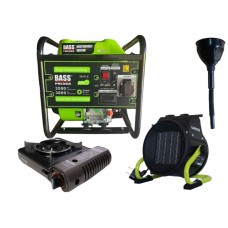 Інверторний генератор Bass Polska 5047LX + газова плитка Orcamp CK-505 + 4 газових картриджа 400 мл