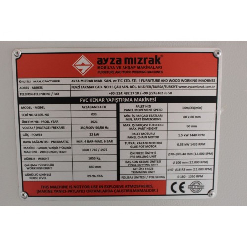 Кромкооблицювальний верстат Ayza Mizrak Ayzaband 4FR