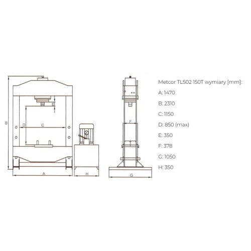 Прес гідравлічний METCOR 100 т