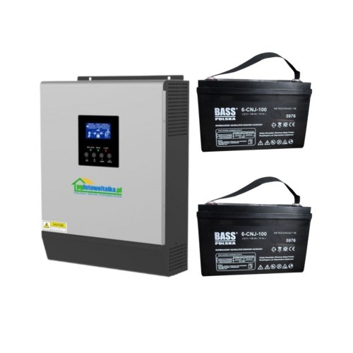 Сонячний фотоелектричний інвертор OFF-GRID PWM3KW50A PWM 3 KW + WiFi + акумулятор Bass Polska AGM BP-5976 (х2)