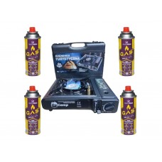 Туристична газова плитка Go Camp + 4 картриджи 227 г