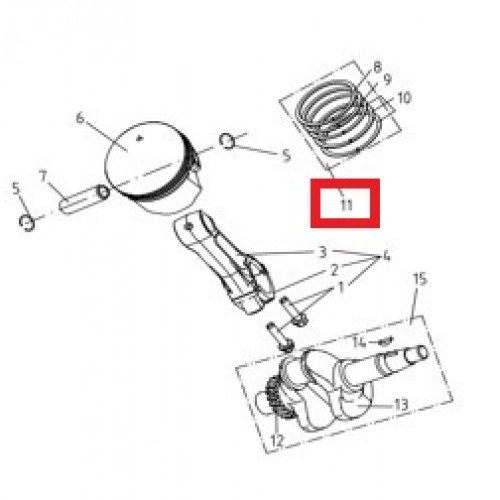 Поршневі кільця (комплект) генератора 6300is (225iE-1/OHV)