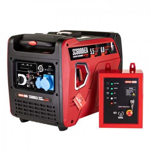 Генератор інверторний в корпусі 5,5/6,0 КВт SC6000iESA (ручний+електр. пуск) під ATS, КВІТКА PRO