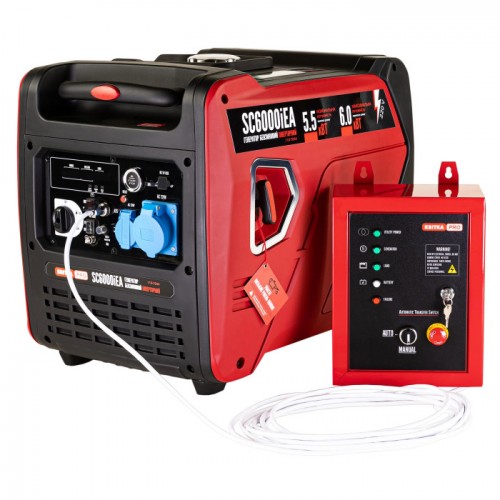 Генератор інверторний в корпусі 5,5/6,0 КВт SC6000iESA (ручний+електр. пуск) під ATS, КВІТКА PRO