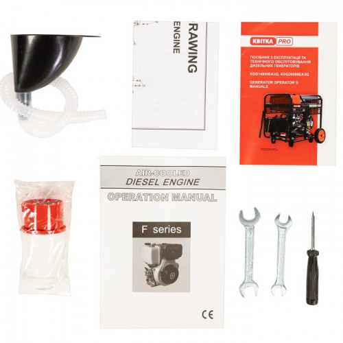 Генератор дизельний 9,5/10,0 КВт KDG14000EA3Q (ручний+електр. пуск), КВІТКА PRO