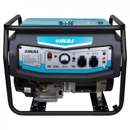Генератор бензиновий 220В 5.0/5.5кВт 4-х тактний ручний запуск SIGMA