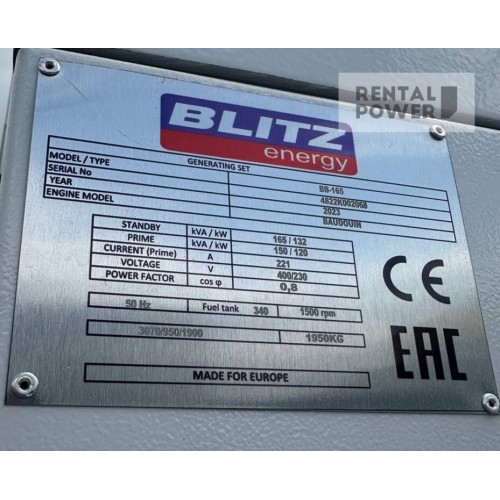 Генератор дизельний TMG Power TMGB-165 (120 кВт) з напрацюванням