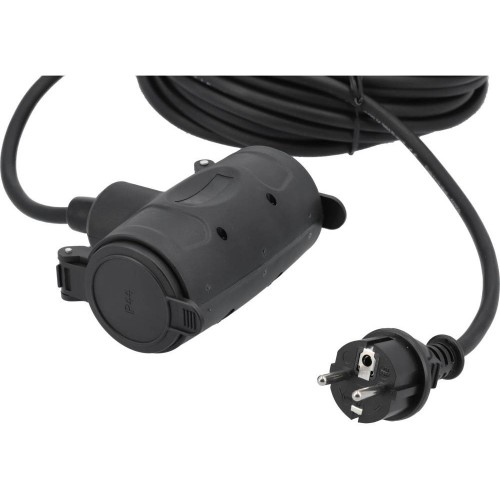 Кабель-подовжувач для будів. робіт мереж 230В YATO, 2 гнізда l= 15м. струм- 16А, 3-жильний Ø=1,5 мм²